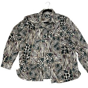 Vintage Alfred Dunner Animal Print Blouse
